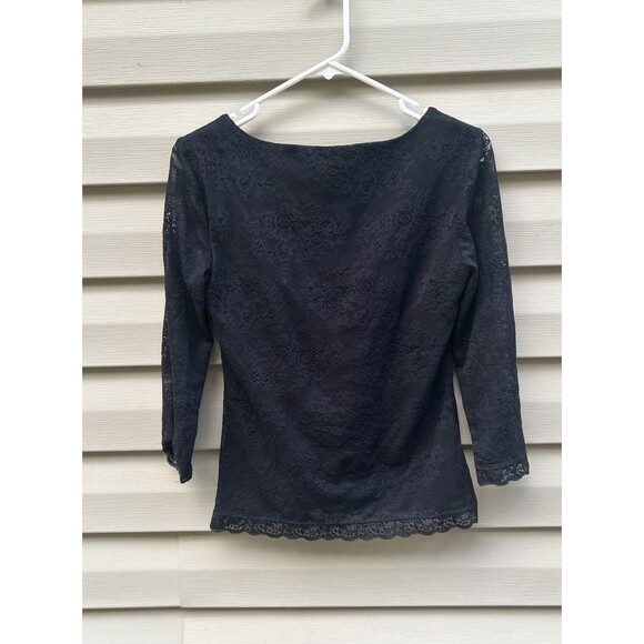 Vtg Moda International M Y2K Floral Lace Rave Top Stretch Serving Sexy Vamp Goth - Picture 2 of 6